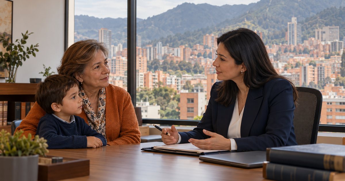 Abogado de familia con un cliente en Bogotá
