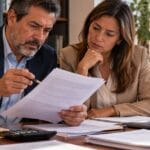Contador y empresaria revisan un requerimiento tributario para responder a la DIAN