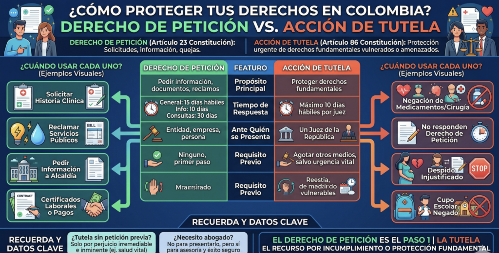 derecho de petición vs acción de tutela